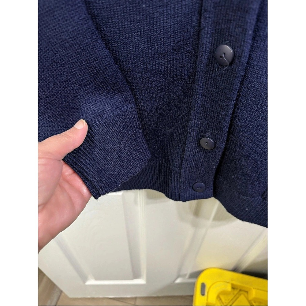 AMART Blue Knit Cardigan Shawl Collar Button Front Pockets XL - Picture 6 of 7